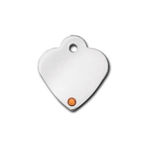 Heart ID Tag Small with Topaz Stone - November