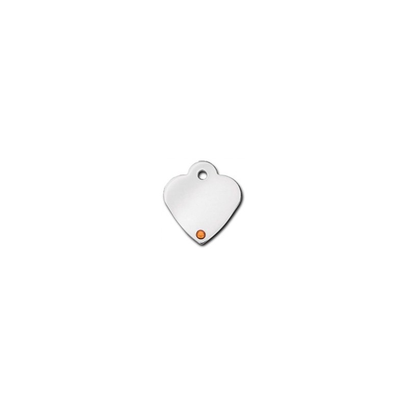 Heart ID Tag Small with Topaz Stone - November Heart ID Tag Small with Topaz Stone - November