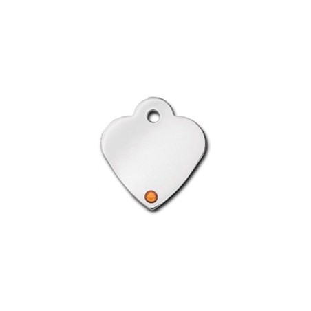 Heart ID Tag Small with Topaz Stone - November