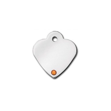 Heart ID Tag Small with Topaz Stone - November