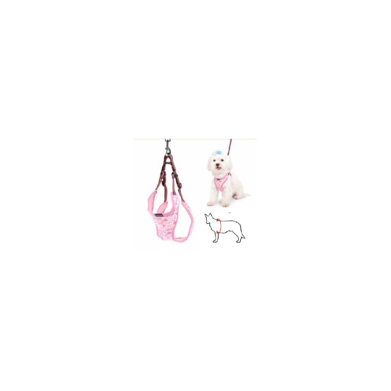 Pink Dog Harness + Leash