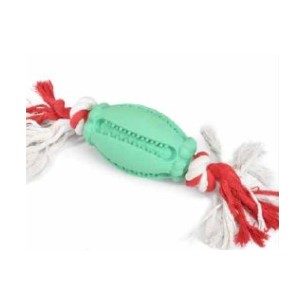 Rubber Toy with Red and White Rope