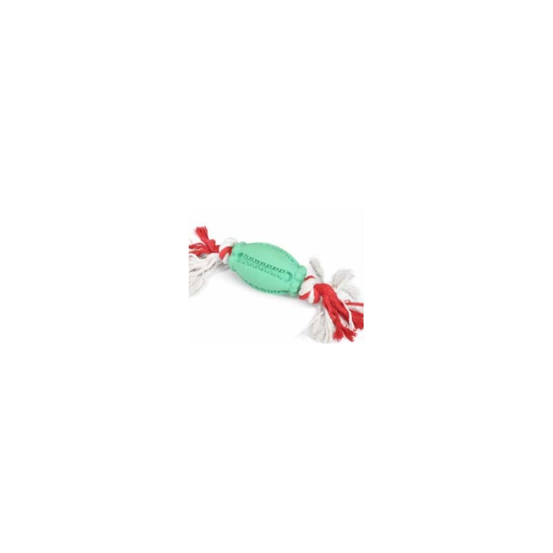 Rubber Toy with Red and White Rope