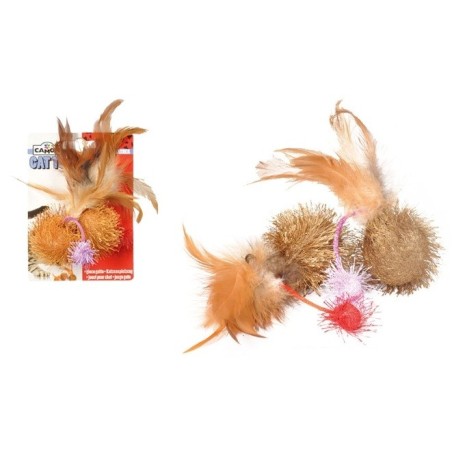 Toy with feathers