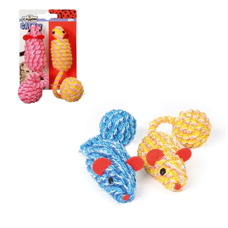 Rope mice with ball Rope mice with ball
