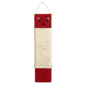 Red scratching board with cat fgure