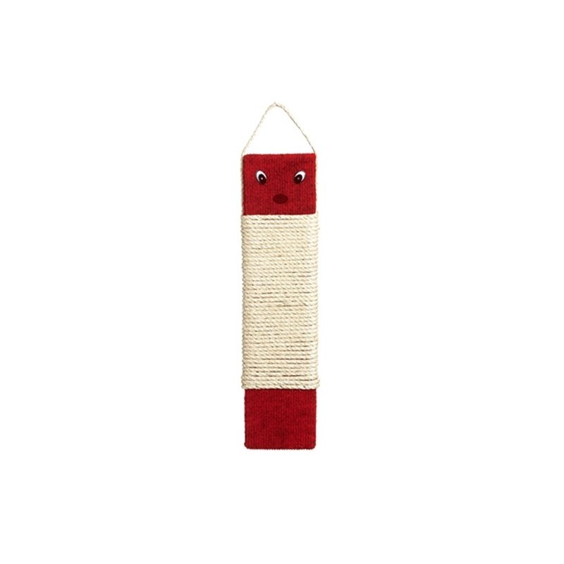Red scratching board with cat figure