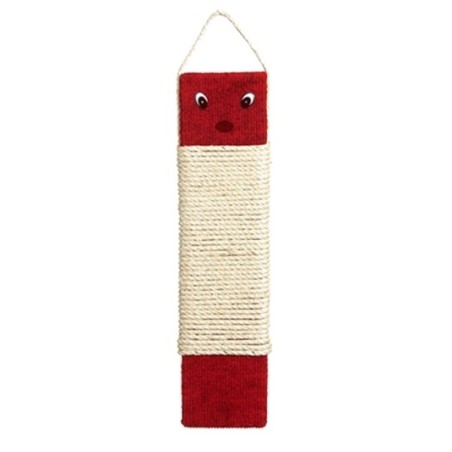 Red scratching board with cat fgure