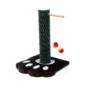 Scratching post with paw-shaped foor panel