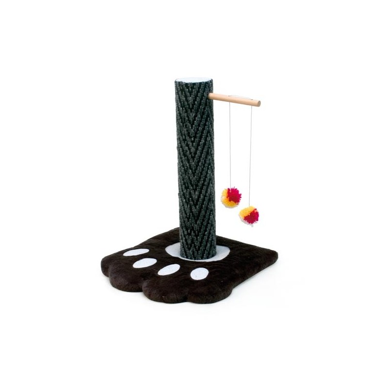 Scratching post with paw-shaped foor panel