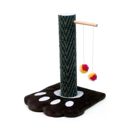 Scratching post with paw-shaped foor panel