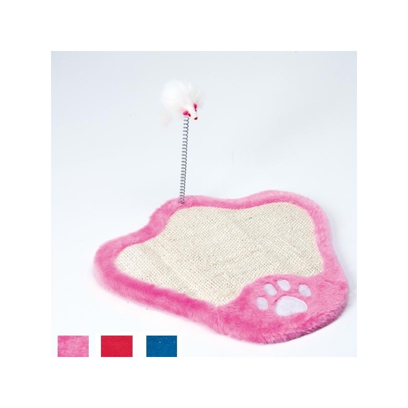 Paw-shaped scratching board with toy