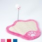 Paw-shaped scratching board with toy