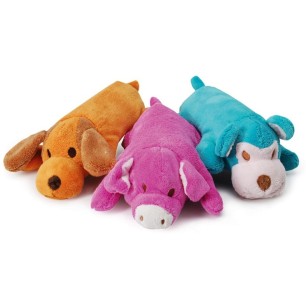 Fleece dog with plastic bottle