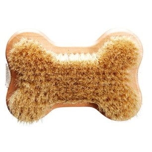 Bone-shaped brush with synthetic bristles