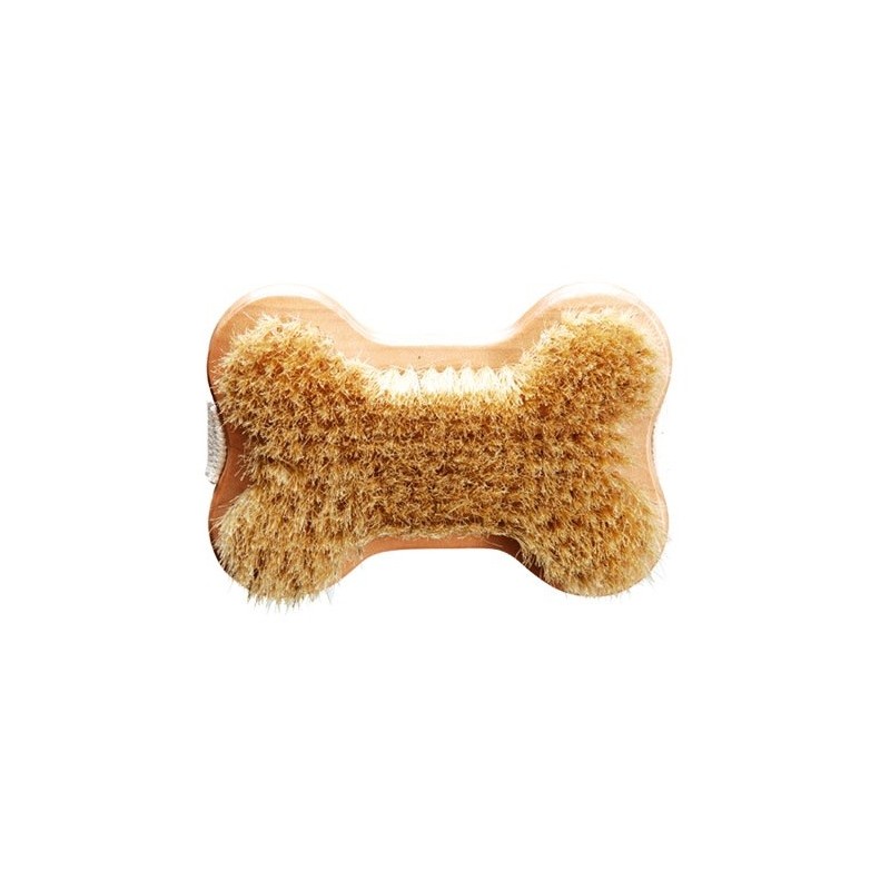 Bone-shaped brush with synthetic bristles