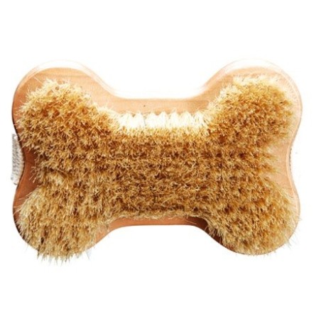 Bone-shaped brush with synthetic bristles