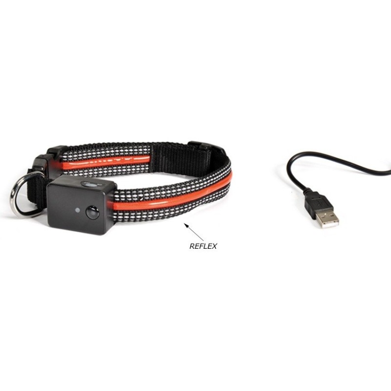 Black Reflective Dog Collar with USB Charging Black Reflective Dog Collar with USB Charging