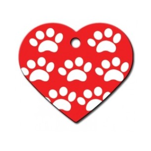 Heart ID Tag Large with Paws