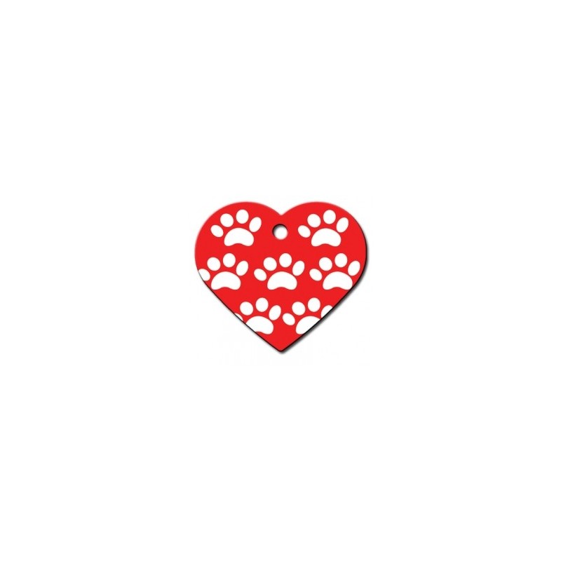 Heart ID Tag Large with Paws