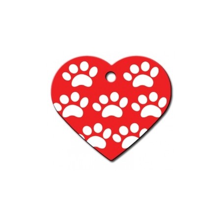 Heart ID Tag Large with Paws