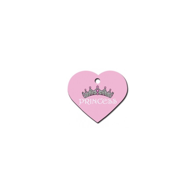 Heart ID Tag Pink Large Princess Heart ID Tag Pink Large Princess