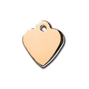 Gold Heart ID Tag  Small