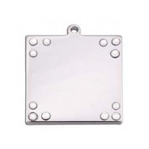 Square ID Tag with Rhinestones
