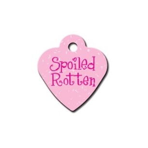 Small Pink Heart Tag "Spoiled Rotten" 