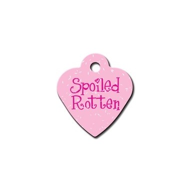 Small Pink Heart Tag "Spoiled Rotten" 