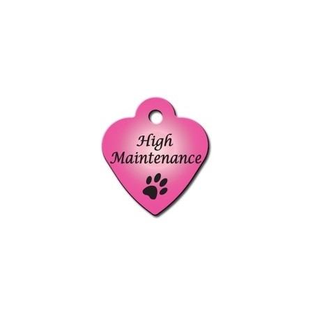 Small Pink Heart Tag with "High Maintenance" 