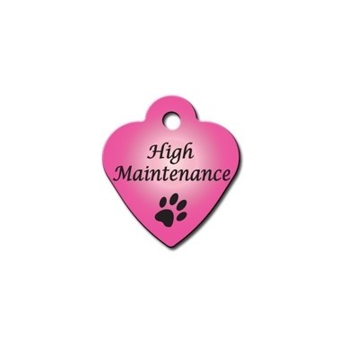 Small Pink Heart Tag with "High Maintenance" 