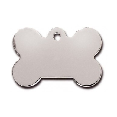Large Chrome Bone ID Tag