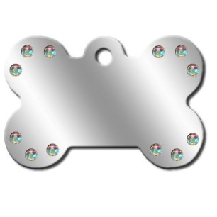 Large Bone ID Tag with Aurora Stones