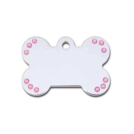 Large Bone ID Tag with Aurora Stones