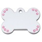 Large Bone ID Tag with Pink Stones Large Bone ID Tag with Pink Stones