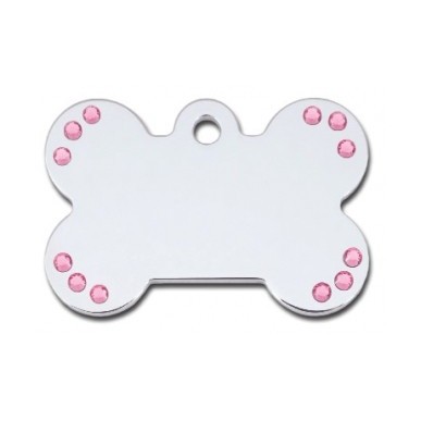 Large Bone ID Tag with Aurora Stones