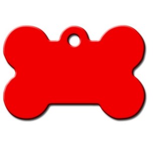 Large Red Bone ID Tag  