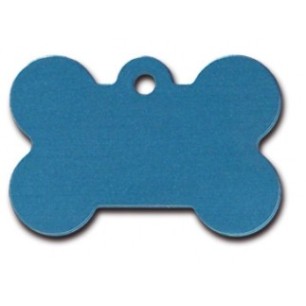 Large Blue Bone ID Tag  