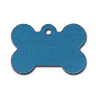 Large Blue Bone ID Tag  