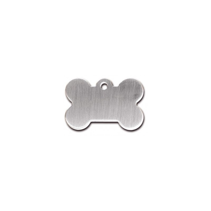 Large Brushed Chrome Bone ID Tag Large Brushed Chrome Bone ID Tag