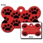 Large Red Bone ID Tag with Paws Large Red Bone ID Tag with Paws