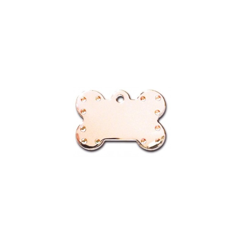 Large Rose Gold Bone ID Tag with Aurora Stones Large Rose Gold Bone ID Tag with Aurora Stones