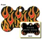 Black Bone ID Tag with Flames Black Bone ID Tag with Flames