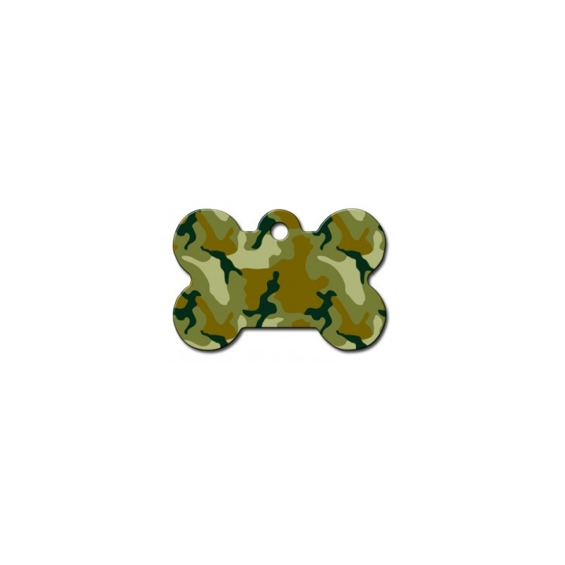Large Green Camouflage Bone ID Tag Large Green Camouflage Bone ID Tag
