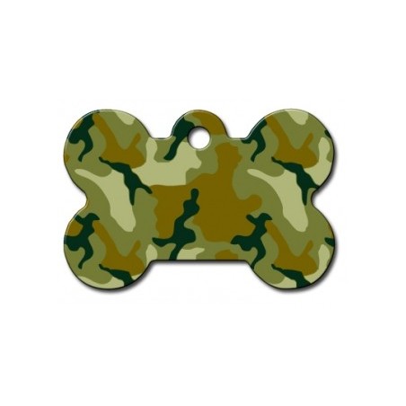 Large Green Camouflage Bone ID Tag