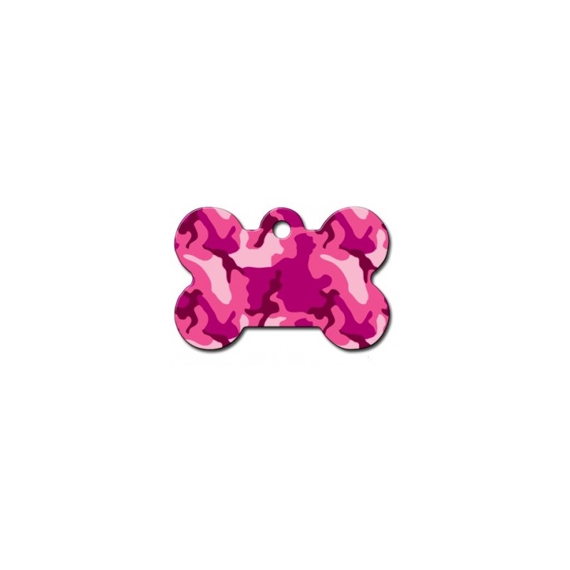 Large Pink Camouflage Bone ID Tag Large Pink Camouflage Bone ID Tag