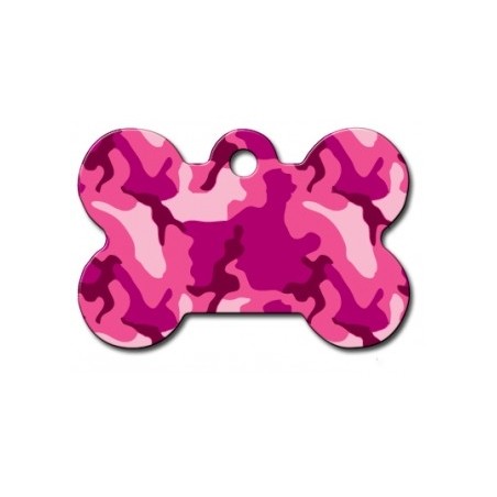 Large Pink Camouflage Bone ID Tag