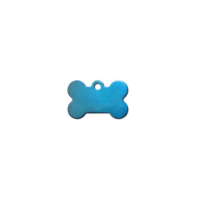 Small Bone Blue Anodized ID Tag Small Bone Blue Anodized ID Tag