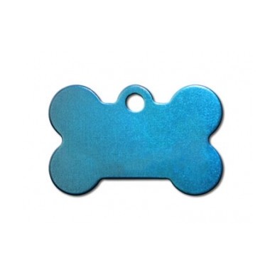 Small Bone Blue Anodized ID Tag